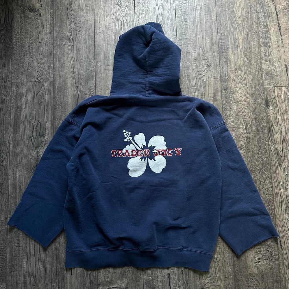 Vintage Thrashed Heavy Cotton Trader Joe’s Flower Hoodie Sweatshirt